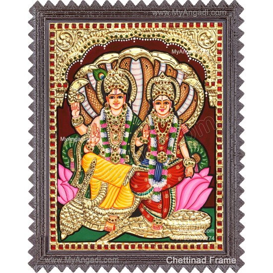 Vishnu Lakshmi Tanjore Painting