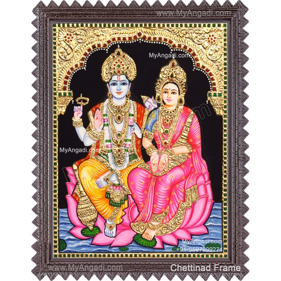 Vishnu Lakshmi Tanjore Painting