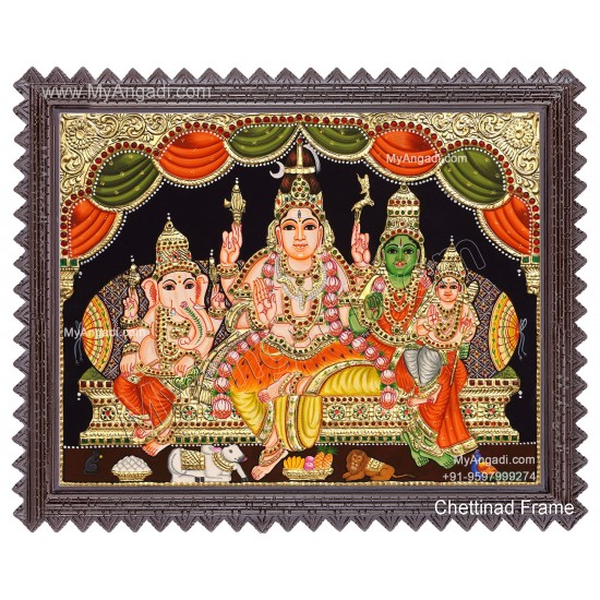 Shiva Family Tanjore Painting