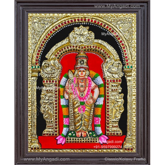 Murugan 2D Tanjore Painting Murugan 2D Tanjore Painting