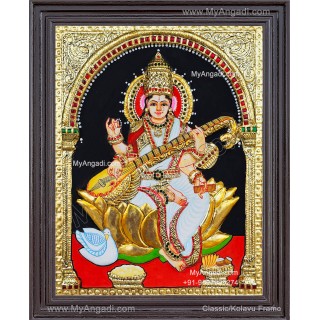 Saraswathi 2D Tanjore Painting