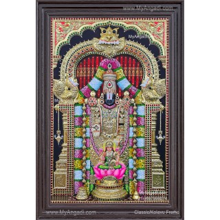 Embossed Balaji Lakshmi Tanjore Painting