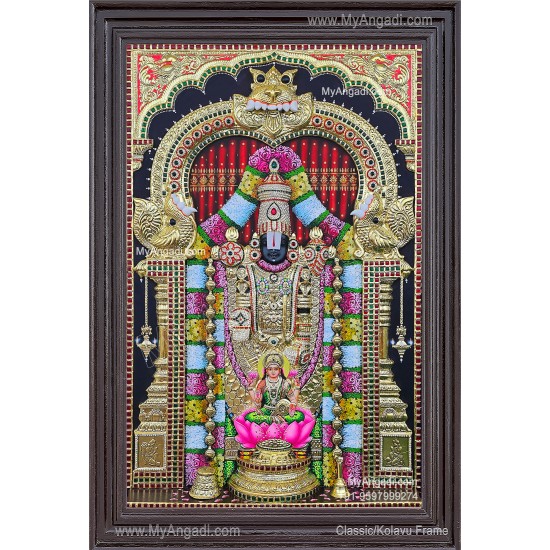 Embossed Balaji Lakshmi Tanjore Painting Embossed Balaji Lakshmi Tanjore Painting