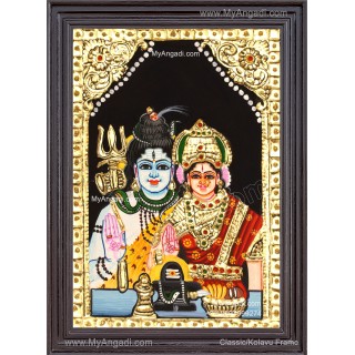 Shiva Parvathi Tanjore Painting