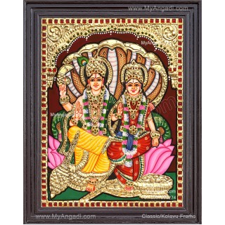 Vishnu Lakshmi Tanjore Painting
