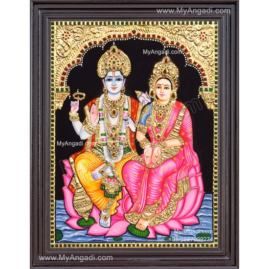 Vishnu Lakshmi Tanjore Painting