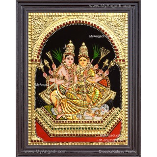 Shiva Parvathi Tanjore Painting