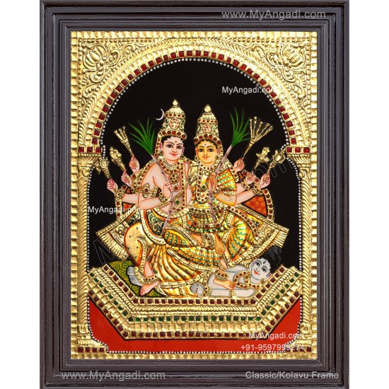 Shiva Parvathi Tanjore Painting