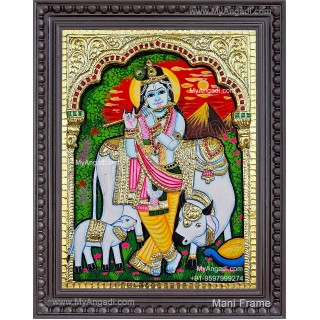 Cow Krishna Tanjore Painting
