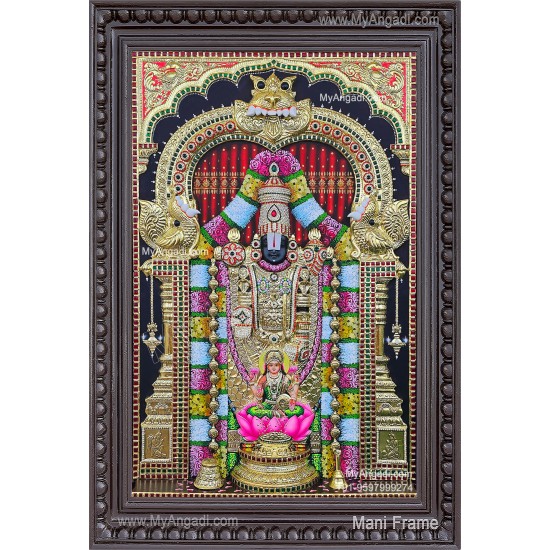 Embossed Balaji Lakshmi Tanjore Painting Embossed Balaji Lakshmi Tanjore Painting