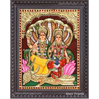 Vishnu Lakshmi Tanjore Painting