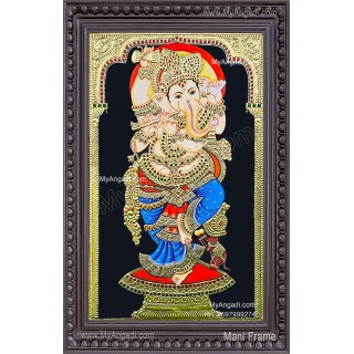 Flute Ganesha Tanjore Painting