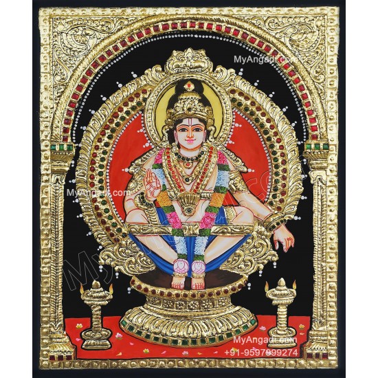Ayyappan 2D Tanjore Painting Ayyappan 2D Tanjore Painting