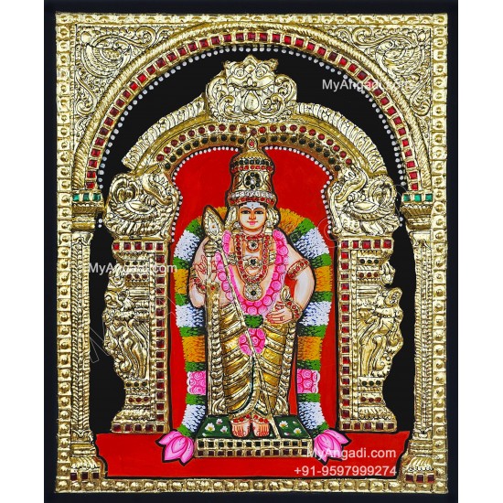 Murugan 2D Tanjore Painting Murugan 2D Tanjore Painting