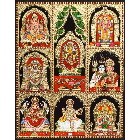 8 Panel  Tanjore Painting