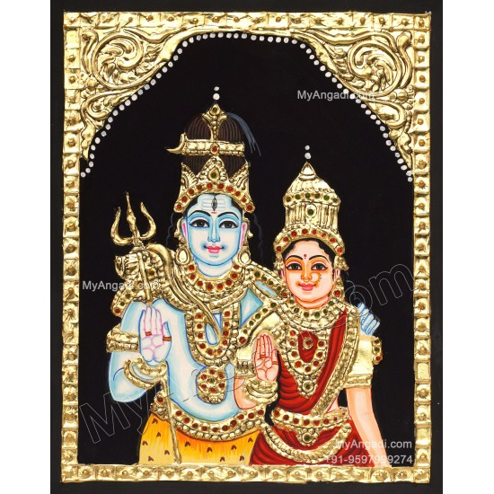Shiva Parvathi Tanjore Painting