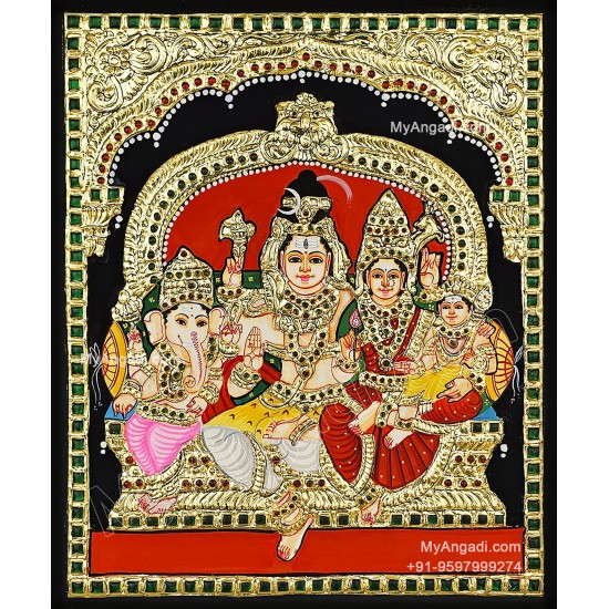 Shiva Family Tanjore Paintings Shiva Family Tanjore Paintings