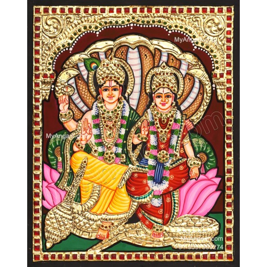 Vishnu Lakshmi Tanjore Painting