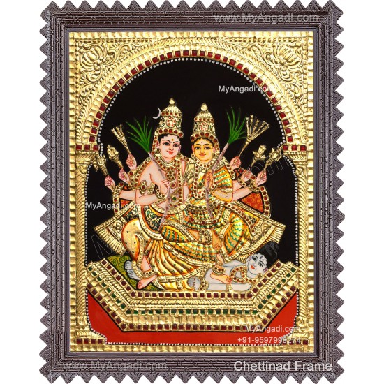 Shiva Parvathi Tanjore Painting