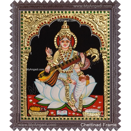 Saraswathi Tanjore Painting