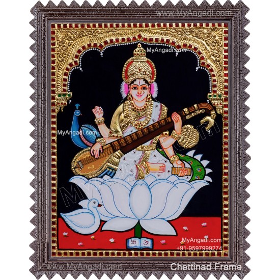 Saraswathi Tanjore Painting Saraswathi Tanjore Painting