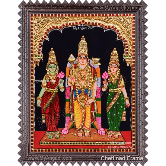 Murugar valli deivanai Tanjore Painting Murugar valli deivanai Tanjore Painting