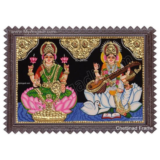 Lakshmi Saraswathi Tanjore Painting