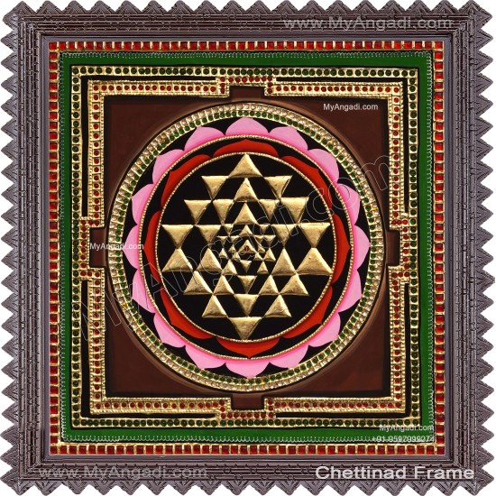 Sri Chakram Tanjore Painting Sri Chakram Tanjore Painting