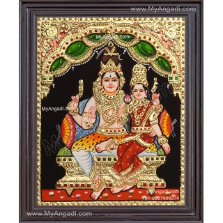 Shiva Parvathi Tanjore Painting