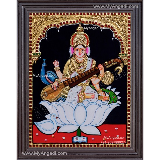 Saraswathi Tanjore Painting Saraswathi Tanjore Painting