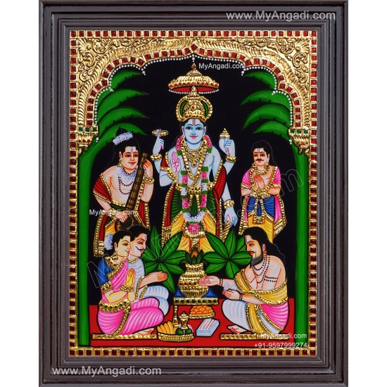 Sathyanarayana Tanjore Painting Sathyanarayana Tanjore Painting