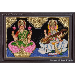 Lakshmi Saraswathi Tanjore Painting