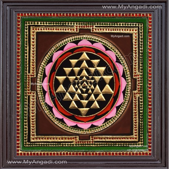 Sri Chakram Tanjore Painting Sri Chakram Tanjore Painting