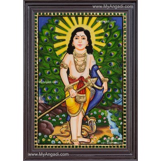 Peacock Murugar Tanjore Painting