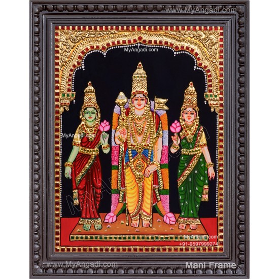 Murugar valli deivanai Tanjore Painting Murugar valli deivanai Tanjore Painting