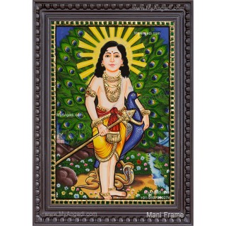 Peacock Murugar Tanjore Painting