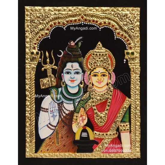 Shiva Parvathi Tanjore Painting