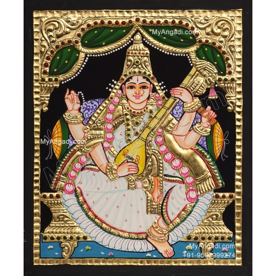 Saraswathi Tanjore Painting Saraswathi Tanjore Painting