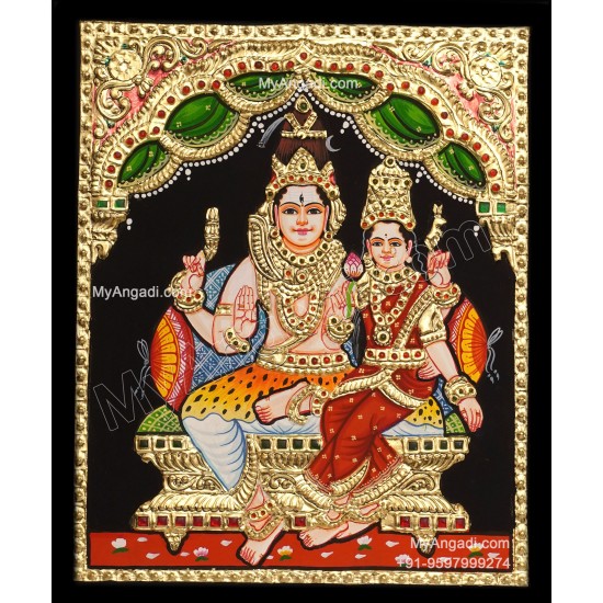 Shiva Parvathi Tanjore Painting