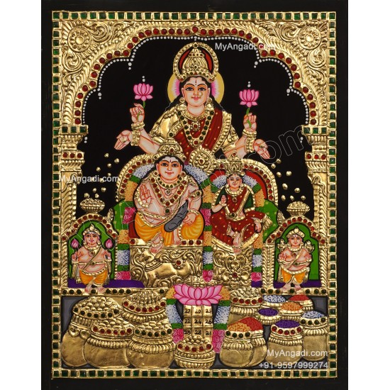 Kubera Lakshmi Tanjore Painting Kubera Lakshmi Tanjore Painting