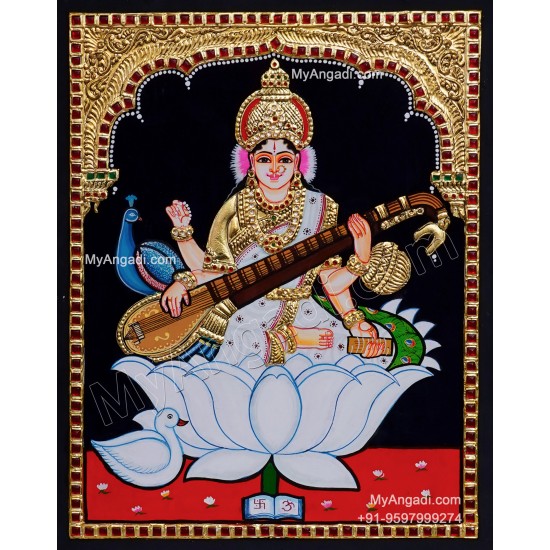 Saraswathi Tanjore Painting Saraswathi Tanjore Painting