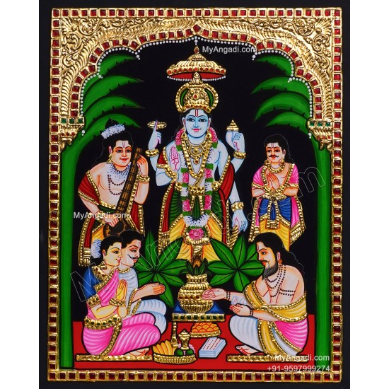 Sathyanarayana Tanjore Painting Sathyanarayana Tanjore Painting