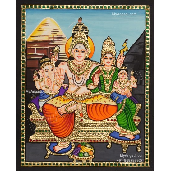 Shiva Family Tanjore Painting