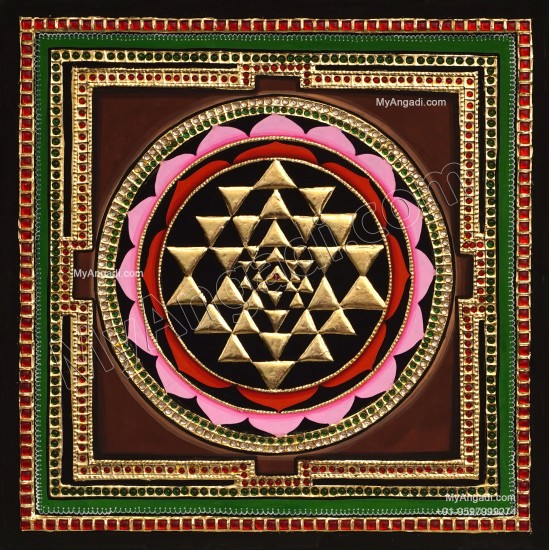 Sri Chakram Tanjore Painting Sri Chakram Tanjore Painting