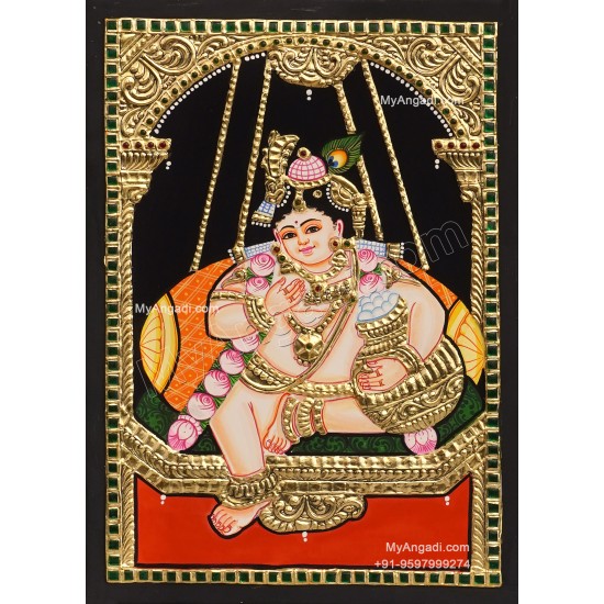 Butter Krishna Tanjore Painting Butter Krishna Tanjore Painting
