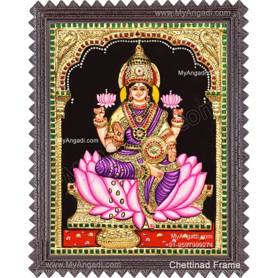 Embossed Mahalakshmi 3D Tanjore Painting