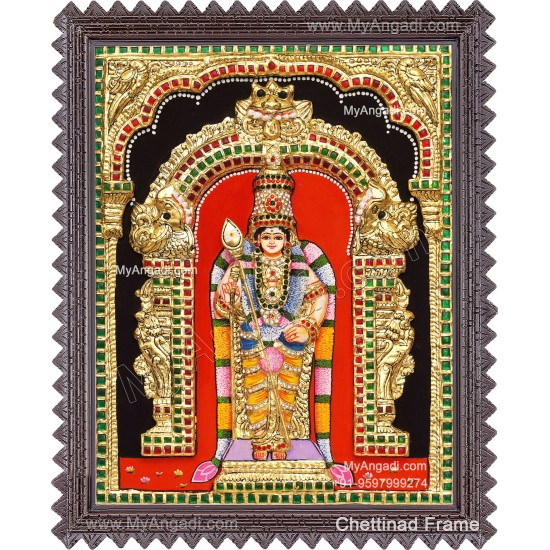 Murugan 3d Embossed Tanjore Painting