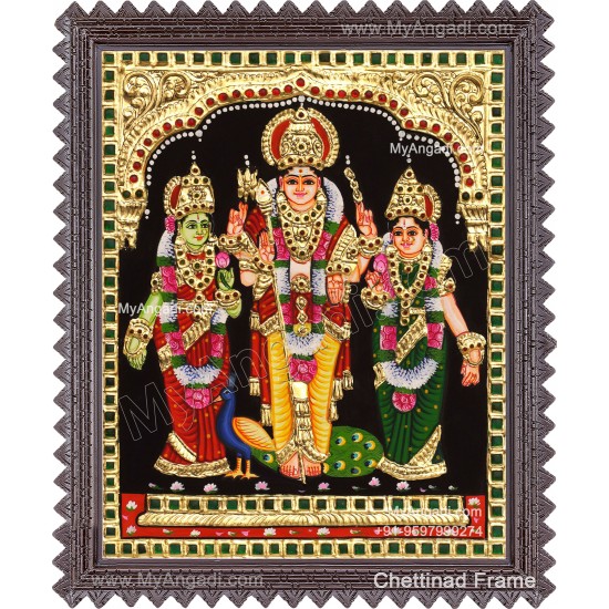 Murugan Valli Deivanai Tanjore Painting