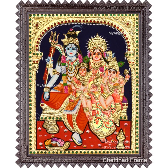 Shiva Family Tanjore Painting