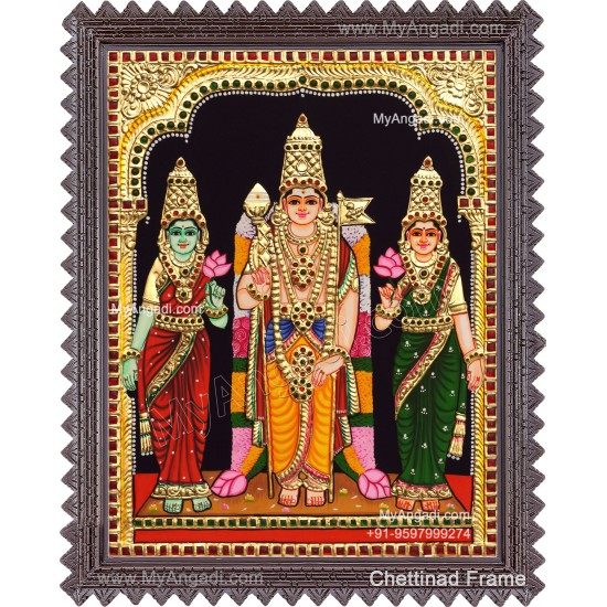 Murugar valli deivanai Tanjore Painting